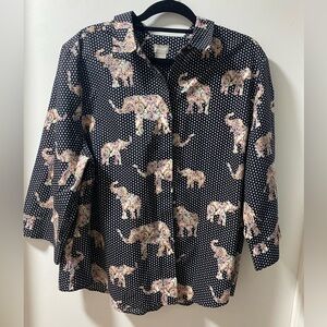 Elephant polka dot Chicos button down.